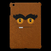 Distressed Brown Funny Face Unibrow Monster ipad mini cases