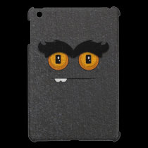 Distressed Dark Grey Funny Face Unibrow Monster ipad mini cases