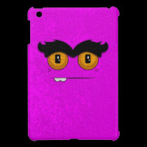 Distressed Fuchsia Funny Face Unibrow Monster ipad mini cases
