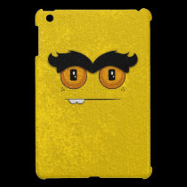 Distressed Gold Funny Face Unibrow Monster ipad mini cases
