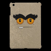 Distressed Khaki Funny Face Unibrow Monster ipad mini cases
