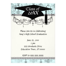 distressed lovely soft blue damask custom announcements