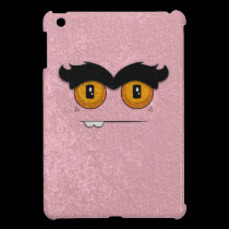 Distressed Pink Funny Face Unibrow Monster ipad mini cases