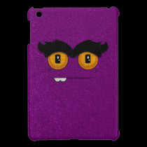 Distressed Purple Funny Face Unibrow Monster ipad mini cases
