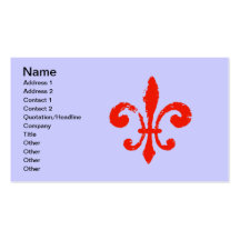Distressed Red Fleur De Lis, Business Card Template