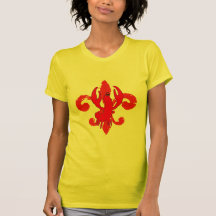 Distressed Red Fleur De Lis, Crawfish Tee Shirts