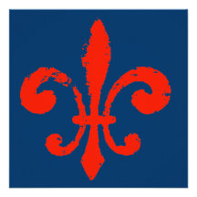 Distressed Red Fleur De Lis Invitation