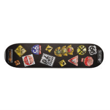 Distressed Road Signs Custom Skate Board