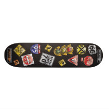 Distressed Road SIgns Skateboard Deck
