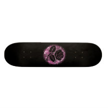Distressed Rose Silhouette Cameo - Pink Custom Skate Board