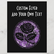 Distressed Rose Silhouette Cameo - Purple Flyers