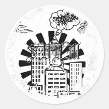 Distressed Round Stickers