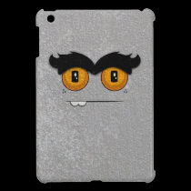 Distressed Silver Funny Face Unibrow Monster ipad mini cases