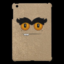 Distressed Tan Funny Face Unibrow Monster ipad mini cases