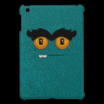 Distressed Teal Funny Face Unibrow Monster ipad mini cases