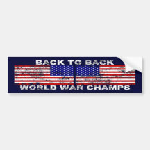 Distressed World War Champions Bumper Sticker