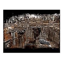 Distressed WWI Men in Trenches image Postcard