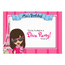 Diva Birthday Personalised Announcement