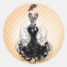 Diva Fashion Sticker Orange Retro Dots