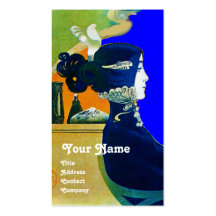 DIVA IN BLUE MONOGRAM Beauty Salon ,Makeup Artist Business Cards