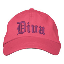 Diva Pink Ladies Hat Embroidered Hats