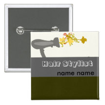 Diva Salons Name Tag Pinback Button