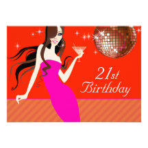 Divalicious Cocktails 21st Birthday Party Announcement