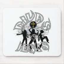 Divas for jesus black and white mousepad
