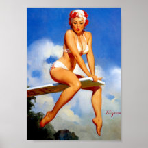 Diver Pin Up Print