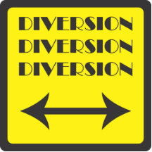 DIVERSION SIGN SQUARE PHOTO SCULPTURE