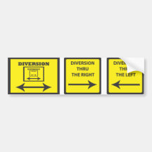 DIVERSION SIGNS BUMPER STICKER
