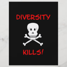 diversity kills skull and crossbones flyer