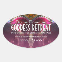 Divine Goddess Fractals Oval Promotional Stickers