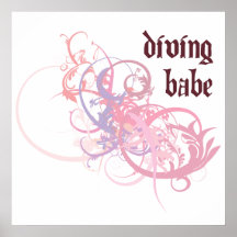 Diving Babe Posters