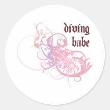 Diving Babe Stickers