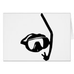 diving goggles and snorkel card