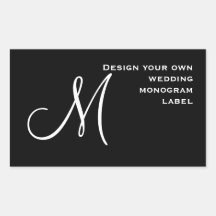 DIY Design Your Own Custom Colour Wedding Monogram Sticker