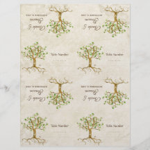 DIY Kit - Table Cards Swirl Tree Roots Antiqued Custom Flyer