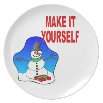 DIY Make Your Own Christmas Snowman Holiday Plate plates