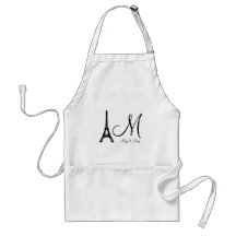 DIY Monogram Eiffel tower design Apron