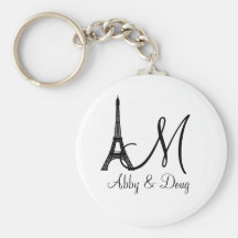 DIY Monogram Eiffel tower design Keychains