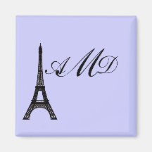 DIY Monogram Eiffel tower design Magnets