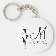 DIY Tulip logo with monogram Key Chains