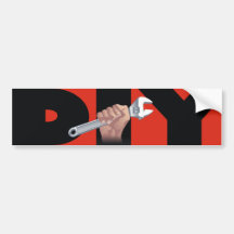 DIY with Wrench Bumper Sticker