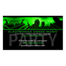 DJ Dance Rave Lasers Club Business Card