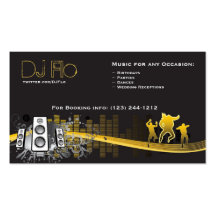 DJ - deejays music coordinator Business Card