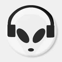dj headphone alien area 51 fridge magnet