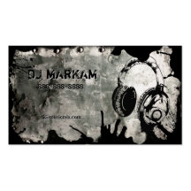 DJ Headphones & Splatter on Metal Business Cards