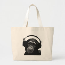 DJ MONKEY TOTE BAGS