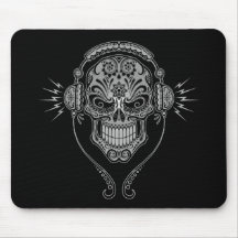 DJ Sugar Skull – Black Mouse Pads